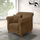 Ver mais imagens de Kit 2 Poltronas Para Sala De Estar Caramelo Pés Castanho