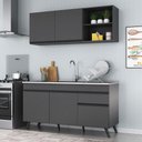 Ver imagem 3 de Armário de Cozinha Compacta 150cm Veneza Multimóveis V2079 Preto