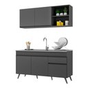 Ver imagem 1 de Armário de Cozinha Compacta 150cm Veneza Multimóveis V2079 Preto