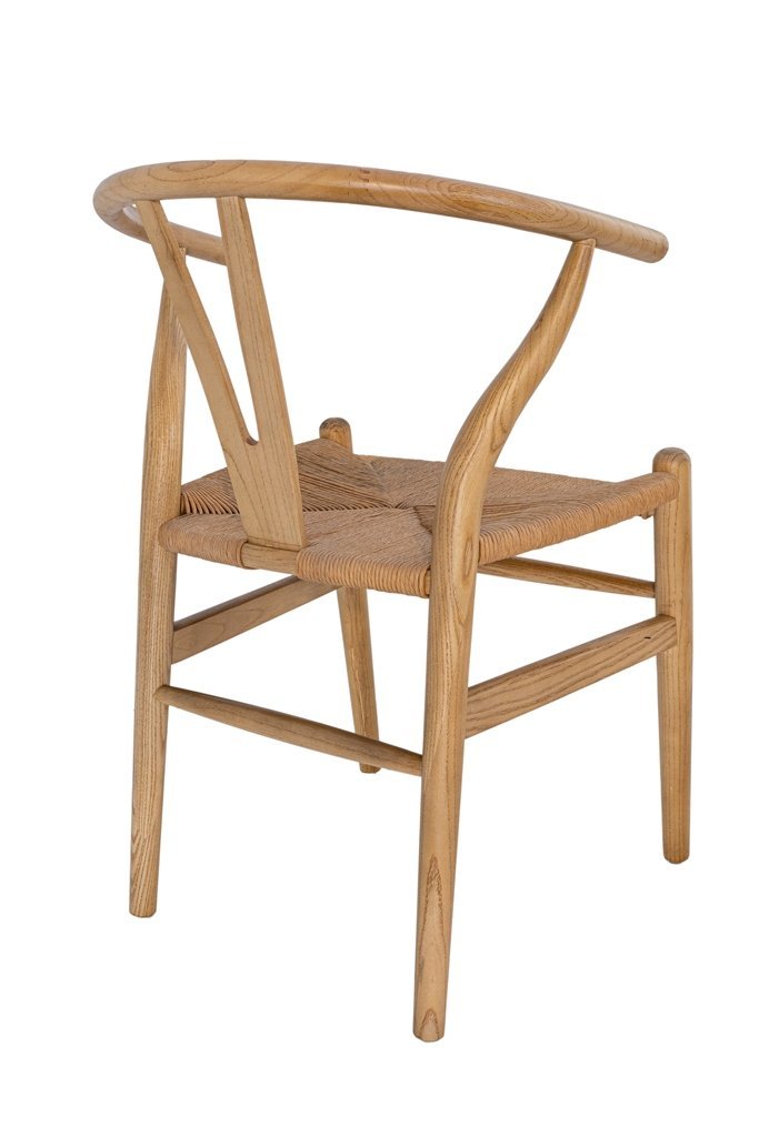 Cadeira Wishbone Madeira. Assento em Palha Natural. Cor Natural - 2