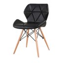 Ver imagem 1 de Cadeira Charles Eames Eiffel Slim Preto Estofada Decoração Escritório Sala Estar Mesa Jantar