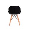 Cadeira Charles Eames Eiffel Slim Preto Estofada Decoração Escritório Sala Estar Mesa Jantar - 5