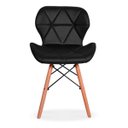 Ver imagem 3 de Cadeira Charles Eames Eiffel Slim Preto Estofada Decoração Escritório Sala Estar Mesa Jantar