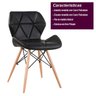 Cadeira Charles Eames Eiffel Slim Preto Estofada Decoração Escritório Sala Estar Mesa Jantar - 7