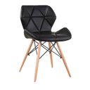 Ver imagem 2 de Cadeira Charles Eames Eiffel Slim Preto Estofada Decoração Escritório Sala Estar Mesa Jantar