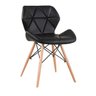 Cadeira Charles Eames Eiffel Slim Preto Estofada Decoração Escritório Sala Estar Mesa Jantar - 2