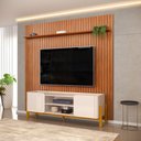 Ver imagem 1 de Bancada Cher e Painel Trento para Tv até 65 Polegadas 250x240cm Off White Freijó- Mabe Magazine