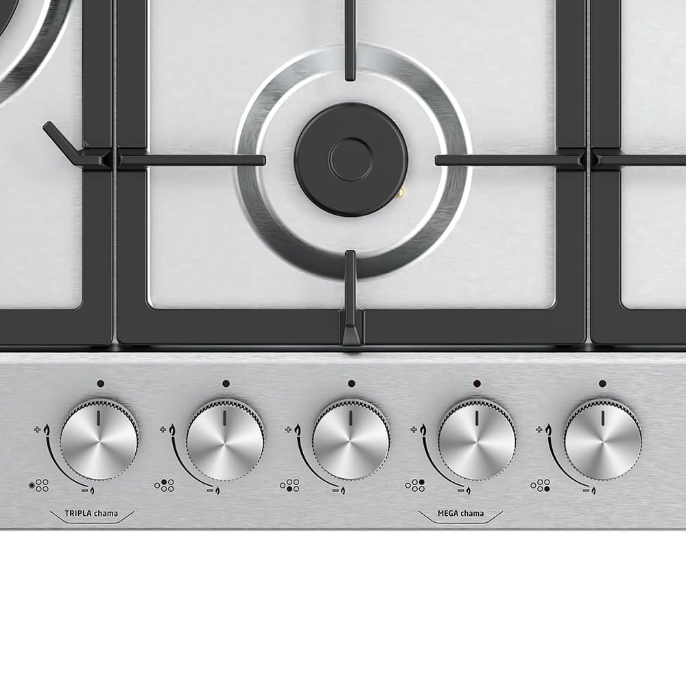 Cooktop à Gás midea inox com Mega Chama 5 Bocas Cyb5b - Bivolt - 3