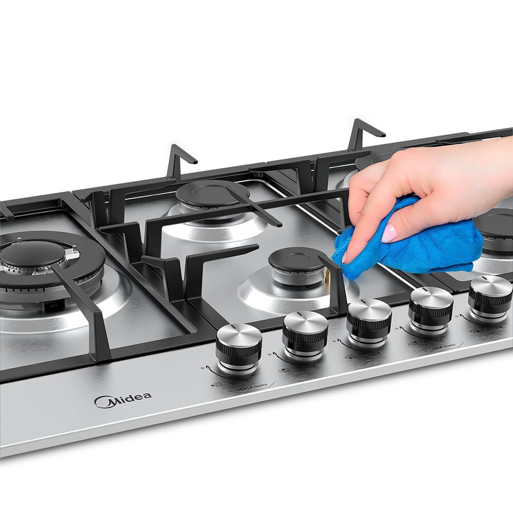 Cooktop à Gás midea inox com Mega Chama 5 Bocas Cyb5b - Bivolt - 10