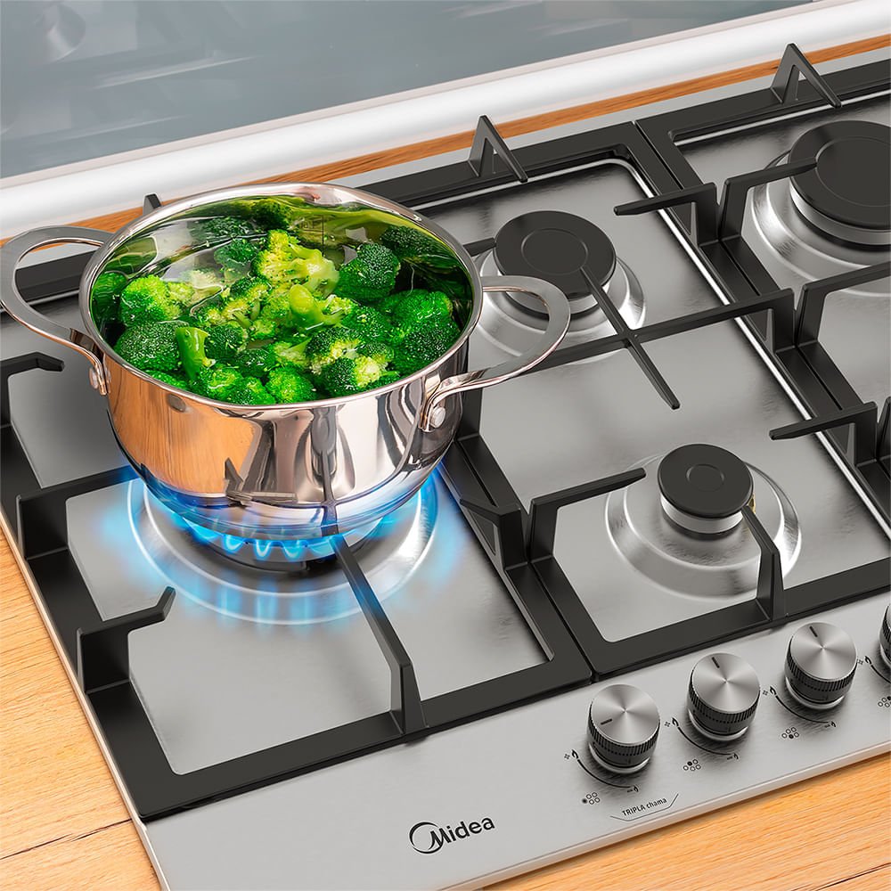 Cooktop à Gás midea inox com Mega Chama 5 Bocas Cyb5b - Bivolt - 7