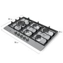 Ver imagem 2 de Cooktop à Gás midea inox com Mega Chama 5 Bocas Cyb5b - Bivolt