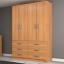 Ver imagem 1 de Guarda-roupa Solteiro Treviso 4 Portas 6 Gavetas Cinamomo - Evidência Móveis