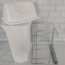 Ver imagem 5 de Lixeira Deslizante 14L Mobile Dimec Corrediças Trilho para Armário Cozinha Simples Branca