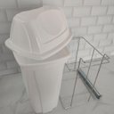 Ver imagem 7 de Lixeira Deslizante 14L Mobile Dimec Corrediças Trilho para Armário Cozinha Simples Branca
