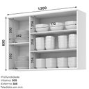 Ver imagem 3 de Aéreo 03 Portas 1200mm Americana Branco Hp - Henn