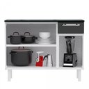 Ver imagem 1 de Balcão de Cozinha Colormaq Crystal 105cm 3 Portas, 1 Gaveta em Aço Branco e Grafito