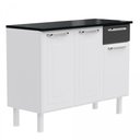 Ver imagem 3 de Balcão de Cozinha Colormaq Crystal 105cm 3 Portas, 1 Gaveta em Aço Branco e Grafito