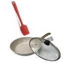 Ver imagem 1 de Frigideira Indução Ceramico 24 Cm Marmore - Espatula e Tampa Utensilios do Chef