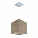 Ver imagem 1 de Lustre Pendente Quadrado Vivare Md-4224 Cúpula em Tecido 16/16x16cm - Bivolt - Rustico Bege - Bivolt