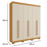 Guarda Roupa Paolla 6 Pts Mdp 180 La - Nature/off White - Acp - 3
