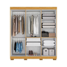 Guarda Roupa Paolla 6 Pts Mdp 180 La - Nature/off White - Acp - 2