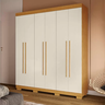 Guarda Roupa Paolla 6 Pts Mdp 180 La - Nature/off White - Acp - 1
