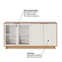 Ver imagem 3 de Buffet Vitória com 2 Portas de Vidro - Freijó/Off White