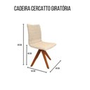 Ver imagem 3 de Cadeira de Jantar Cercatto Giratória Revestida em Tecido Linho Bege