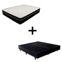 Ver imagem 1 de Cama Box Casal 138 Bipartido Tecido Preto com Colchão Paris Molas Preto 66x138x188