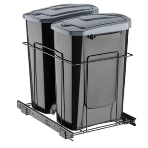 Lixeira Dupla Deslizante 30 Litros de Embutir Preta Schmitt:preto