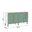 Ver imagem 2 de Balcão de Cozinha em Aço 160cm 4 Ptas 2 Gav Bella Bertolini - Verde/branco