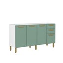Ver imagem 1 de Balcão de Cozinha em Aço 160cm 4 Ptas 2 Gav Bella Bertolini - Verde/branco