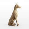 Escultura Decorativa Doberman em Resina Maciça Dourado Fosco - Gran Belo - 6