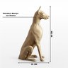 Escultura Decorativa Doberman em Resina Maciça Dourado Fosco - Gran Belo - 2
