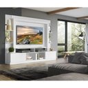 Ver imagem 2 de Estante Com Suporte Tv 65" Prateleiras C/ Espelho Oslo Multimóveis V3385 Branca Branco