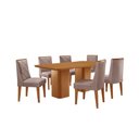 Ver imagem 2 de Mesa de Jantar Eloise 180cm Tampo Mdf Laminado com 6 Cadeiras Isadora Moderna Mobília