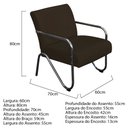 Ver imagem 4 de kit 02 Poltronas Sara Pés Cromados Corano Marrom - Amarena Móveis