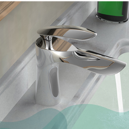 Torneira Banheiro e/ou Lavabo em Metal Aço Inox com Misturador Monocomando de Bancada Cromada - Mode - 6