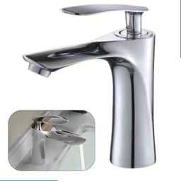 Torneira Banheiro e/ou Lavabo em Metal Aço Inox com Misturador Monocomando de Bancada Cromada - Mode - 1
