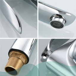Torneira Banheiro e/ou Lavabo em Metal Aço Inox com Misturador Monocomando de Bancada Cromada - Mode - 5