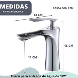 Torneira Banheiro e/ou Lavabo em Metal Aço Inox com Misturador Monocomando de Bancada Cromada - Mode - 3
