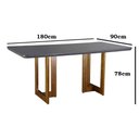 Ver imagem 2 de Mesa Patros 180 cm Madeira e Vidro Mobillare