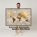 Ver imagem 3 de Quadro Mapa Mundi Texturas Nobres Dourado e Cinza - Grande