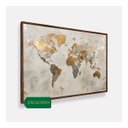 Ver imagem 2 de Quadro Mapa Mundi Texturas Nobres Dourado e Cinza - Grande