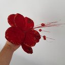 Ver imagem 3 de Flor Artificial Natal Vermelha 27cm