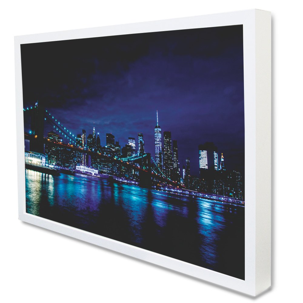 Quadro Decorativo Cidade Nova York - Vista da Ponte Brooklyn em Moldura Caixa TaColado Moldura Trad  - 2