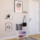 Ver imagem 2 de Conjunto com 1 Banco, 1 Prateleira e 2 Nichos Pullen Branco