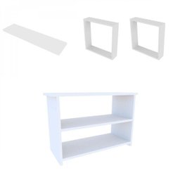 Conjunto com 1 Banco, 1 Prateleira e 2 Nichos Pullen  - 1