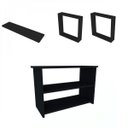 Ver imagem 1 de Conjunto com 1 Banco, 1 Prateleira e 2 Nichos Pullen Preto