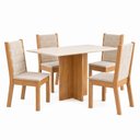 Ver imagem 2 de Conjunto Sala de Jantar Mesa Lana 120cm Tampo MDF Canto Reto 4 Cadeiras Evelin